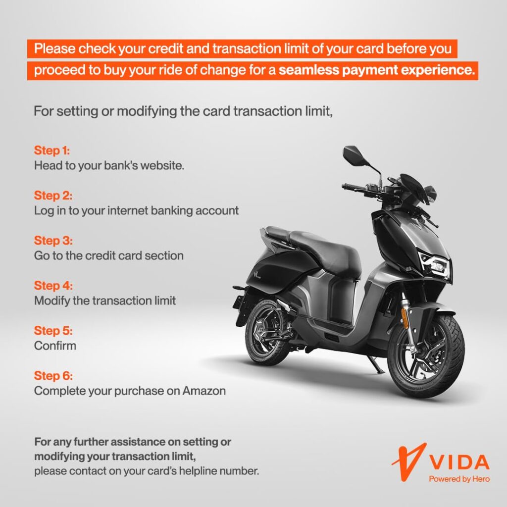 VIDA V1 Pro Powered by Hero MotoCorp High-Speed Electric Scooter, 2 Removable Batteries, 165 km Certified Range, 80 km h Top Speed, Black, Booking for Ex-Showroom