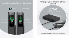 Anker MagGo Power Bank, Qi2 Certified 15W Ultra-Fast MagSafe-Compatible Portable Charger, 10,000mAh Battery Pack Smart Display