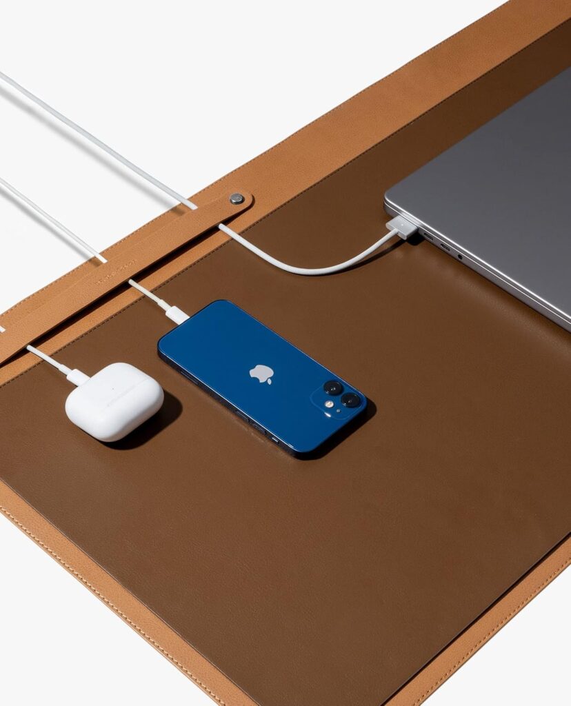 DailyObjects Dart Large Premium Vegan Leather Desktop Laptop Desk Mat for Work from Home Office Gaming Cable Organiser